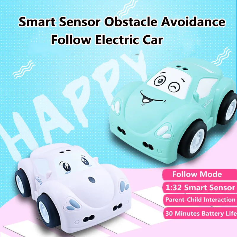 1:32 Smart Sensor Obstacle Avoidance Car 30Min Follow Mode Dynamic Music Parent-Child Interaction Mini Portable Truck Boy Gift