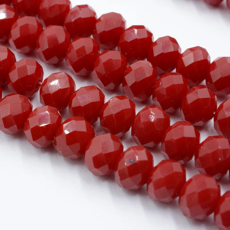 Sale Porcelain Dark Red 4mm 6mm 8mm Rondelle Austria Crystal Beads Charm Glass Beads Loose Spacer Bead for DIY Jewelry Making