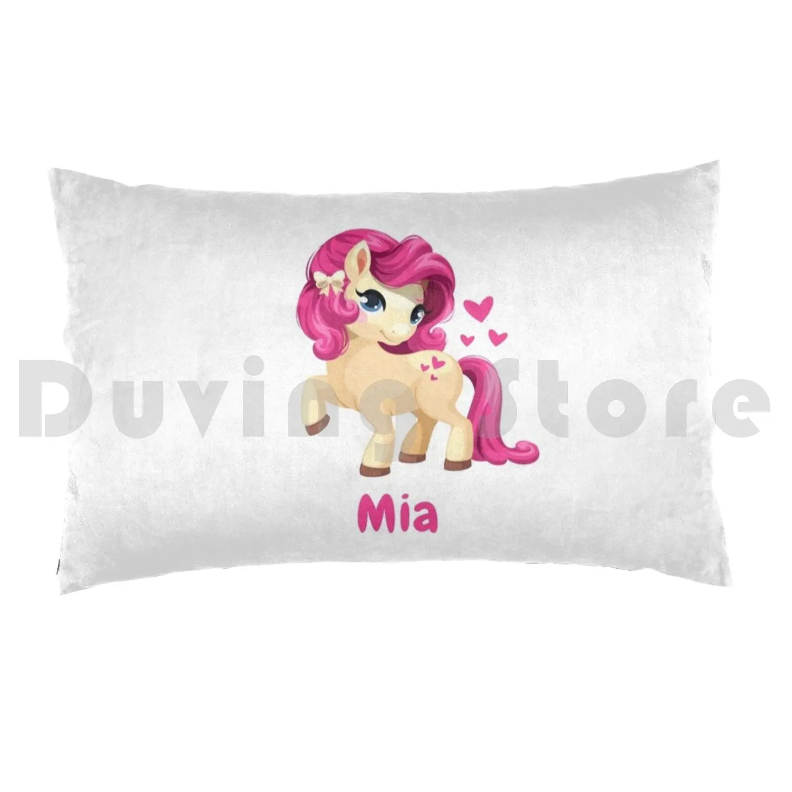 Mia Baby Horse Kids Unicorn Pink Pillow case 2693 Mia Baby Horse Kids Unicorn Pink Cartoon Funny