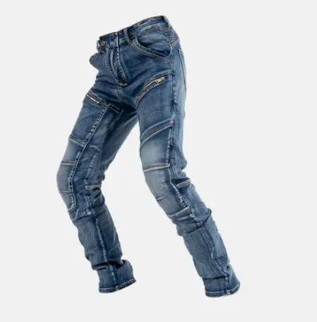 New Aramid MOTO pants motorcycle riding cotton jeans four seasons Knight pants anti-fall high elastic pants with 4 knee pads