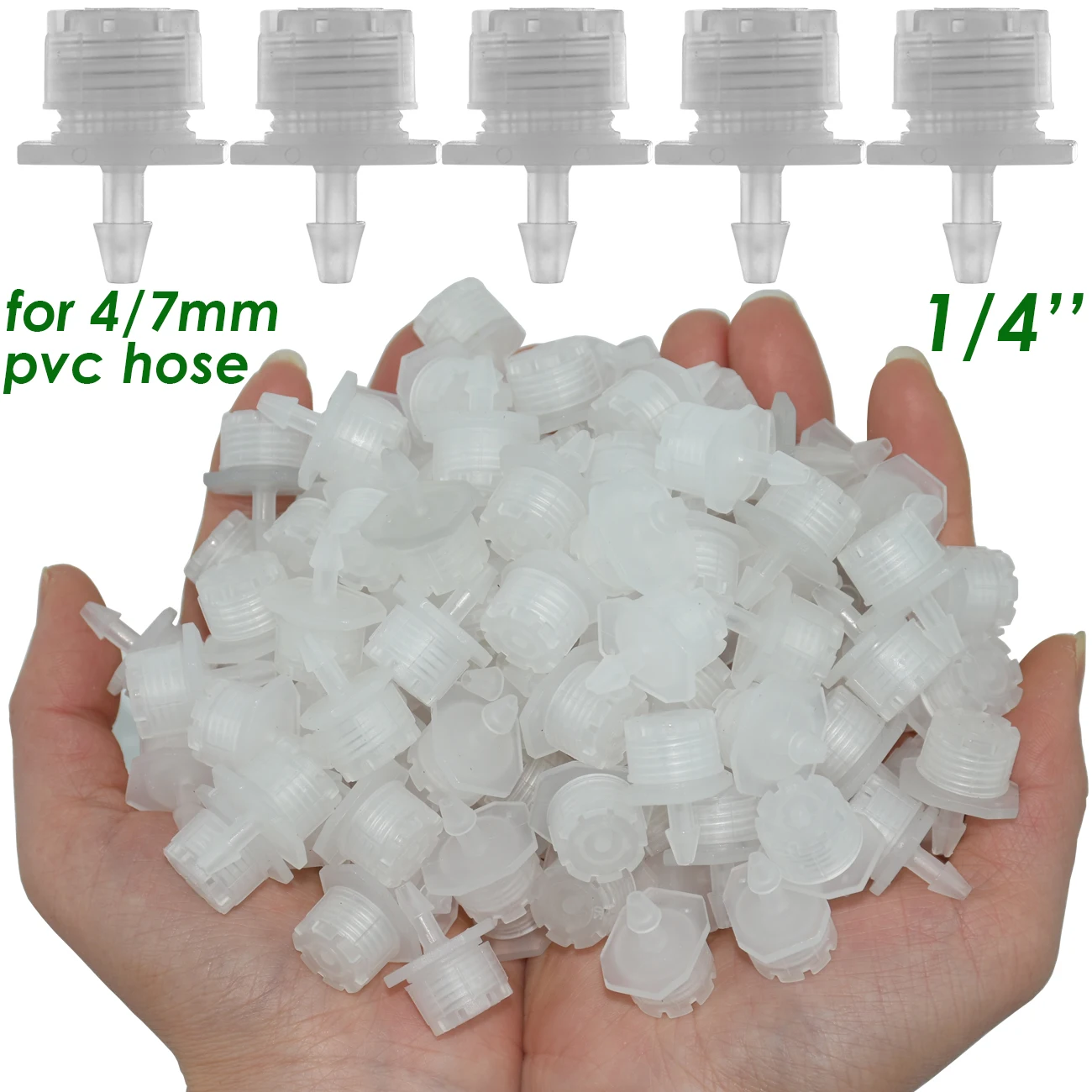 Greenhouse 30-800PCS Garden 1/4'' 4/7MM Adjustable Micro Nozzle 8-Type Drip Irrigation System Watering Sprinkler Emitter Dripper