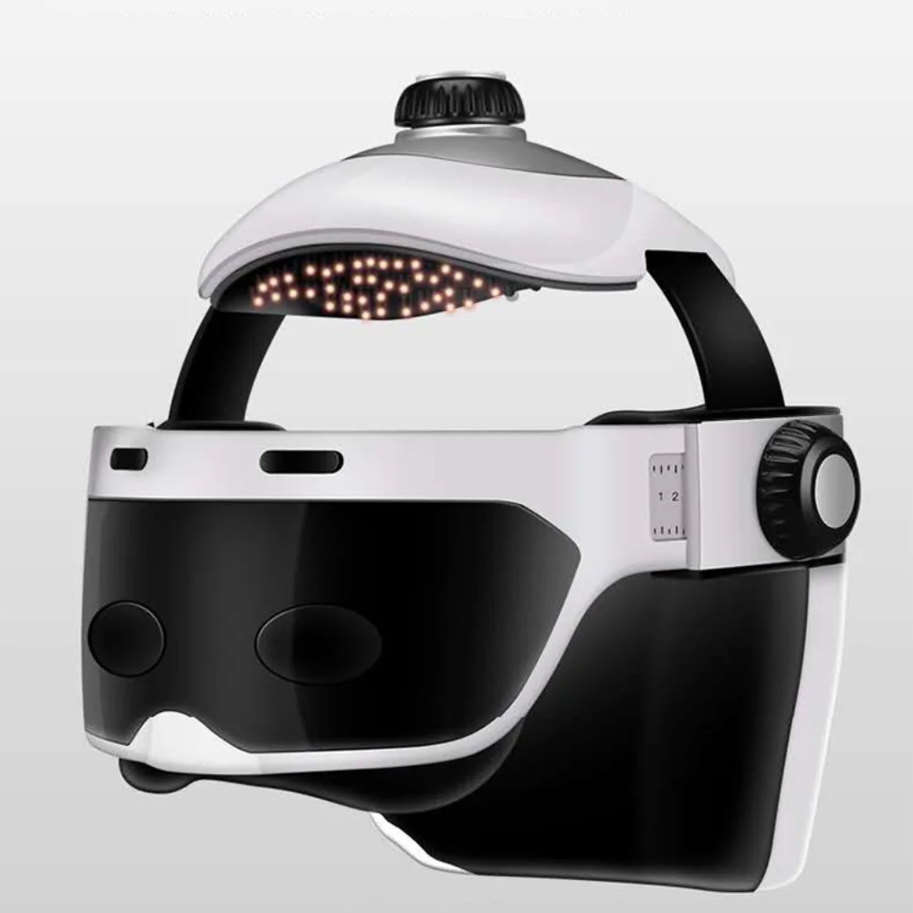 Elektryczny masażer do głowy masaż mózgu kask z muzyką regulowany rozmiar punkt akupunktury urządzenie do masażu głowy ciśnienia powietrza