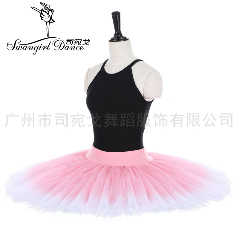 New Peach Pink Adult Professional Gradient Half Ballet Tutus Pancake Tutu Firm Tulle Practice Tutu Skirts Kid Platter BT4012