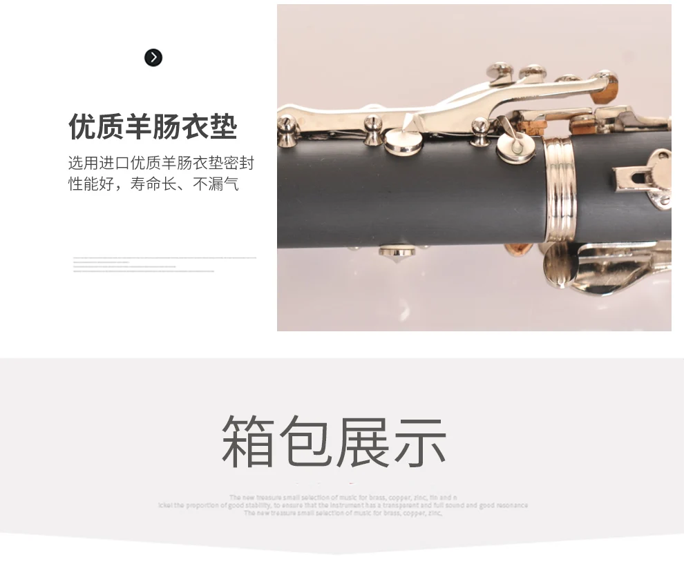 JM ABS 17 Key Clarinet bB Flat Soprano Binocular Clarinet with Cleaning Cloth Gloves Screwdriver Reed Case Woodwind Instrumen