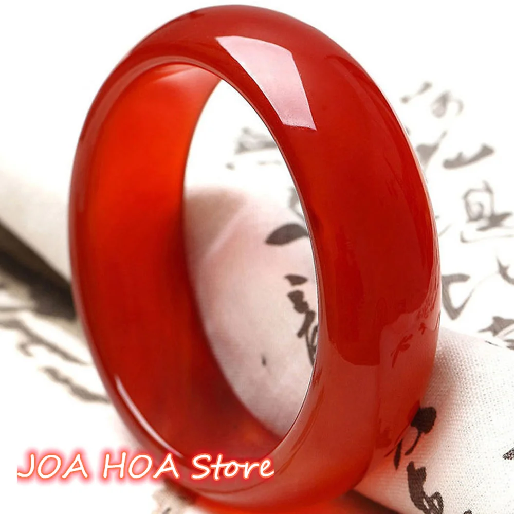 

Explosive Exquisite Jewelry Red Agate Jade Bangle Women's Chalcedony Widened Bracelet Amulet Handring