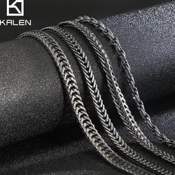KALEN Stainless Steel Matte Link Chain Necklace For Men 8mm Twisted Link Chain Choker Jewellry New Arrivals 2020
