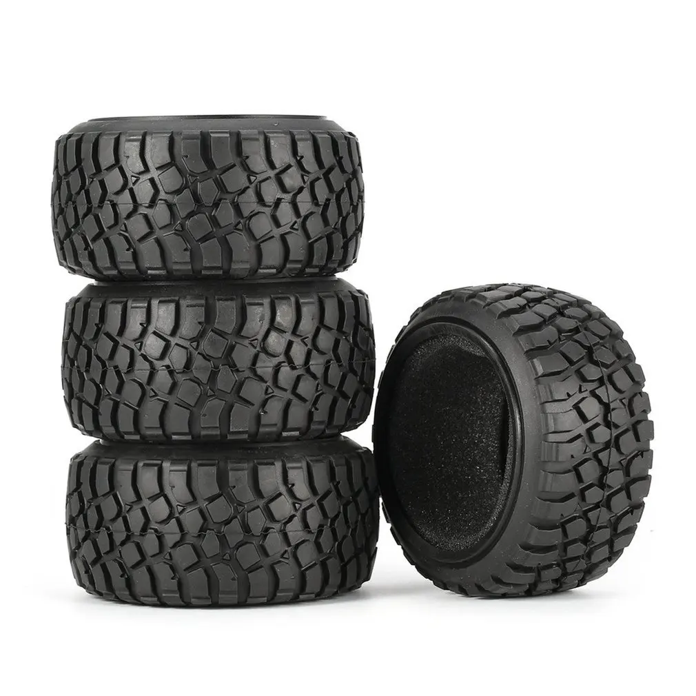 4Pcs 110mm Rubber Skidproof Tyres / Wheel Tires for 1:10 RC Slash Remo 10SC Short Course Car