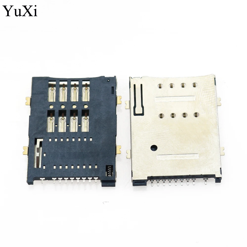 YuXi 10pcs Sim Card Connector 9Pins Selft Push Type for Tablet PC SIM Holder Tray  sim card socket 8+1P