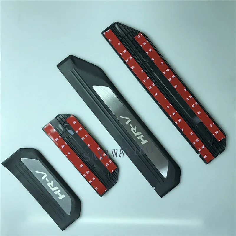 4 PCS  Welcome Pedal Car Scuff Plate Pedal Door Sill Pathway fit For Honda HR-V HRV 2016 2017 2018 2019