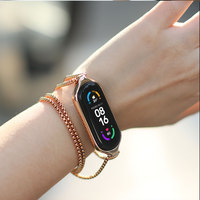 Wrist Strap Mi Band 7 6 5 4 3 Metal Necklace for Xiaomi Mi Band 5 Pendant Bracelet Smart Accessories Miband 3 Band Straps Mi 4