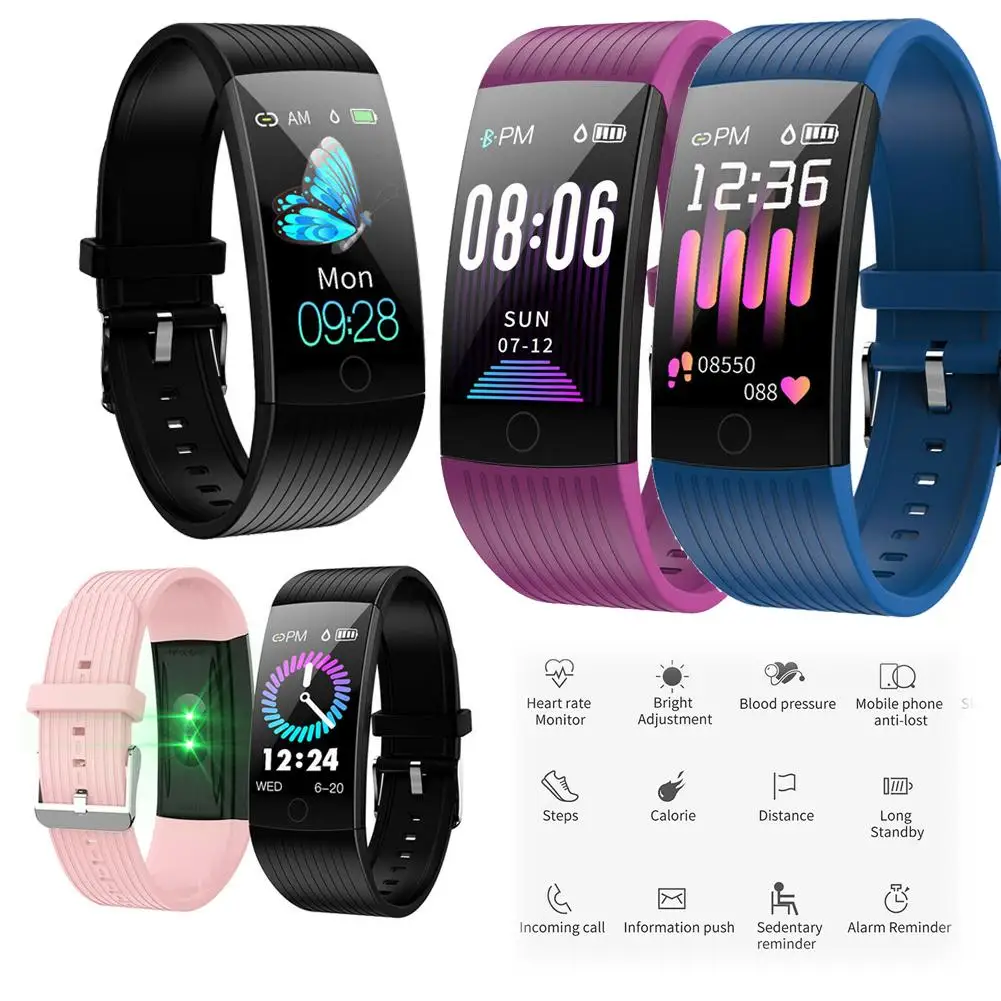 Activity Fitness Tracker Smart Watch Heart Rate Blood Pressure Monitor Pedometer Bracelet for iOS Android Samsung