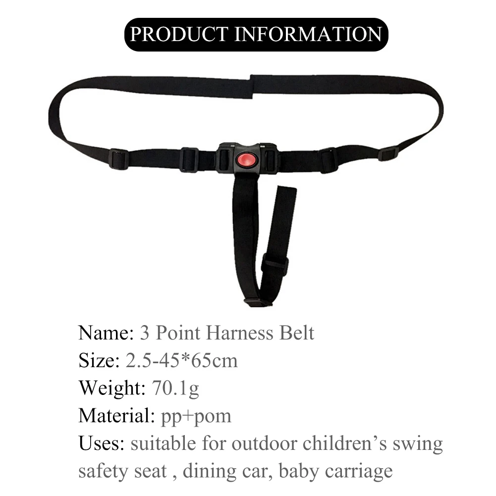 3 Point Fixed Belt Nylon Material Strap Fixed Seat Harness Belt Stroller Tool For Children Stroller High Chair Pram Buggy Push 