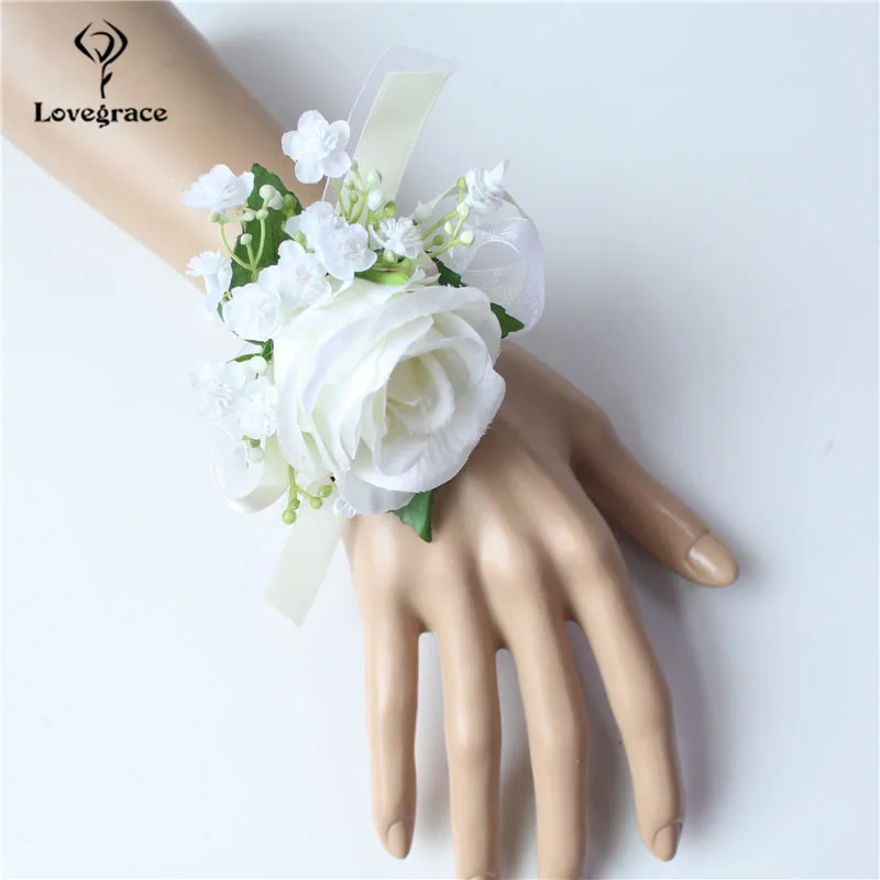 Lovegrace Chú Rể Boutonniere Cô Dâu Cổ Tay Áo Khoác Nữ Họa Tiết Nhân Tạo Phù Dâu Phù Rể Đảng Họp Cá Nhân Trang Trí Đám Cưới Tiếp Liệu