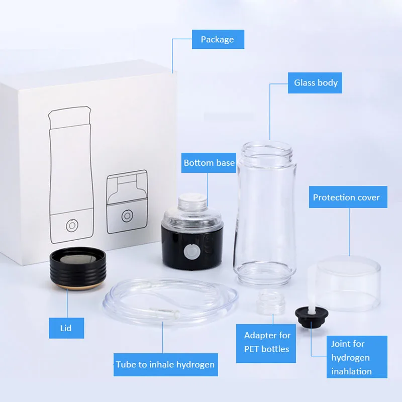 DrVoda-botella ionizadora de agua SPE Quantum H2, Nano, generador de hidrógeno de alta calidad, 3300ppb, máquina de respiración