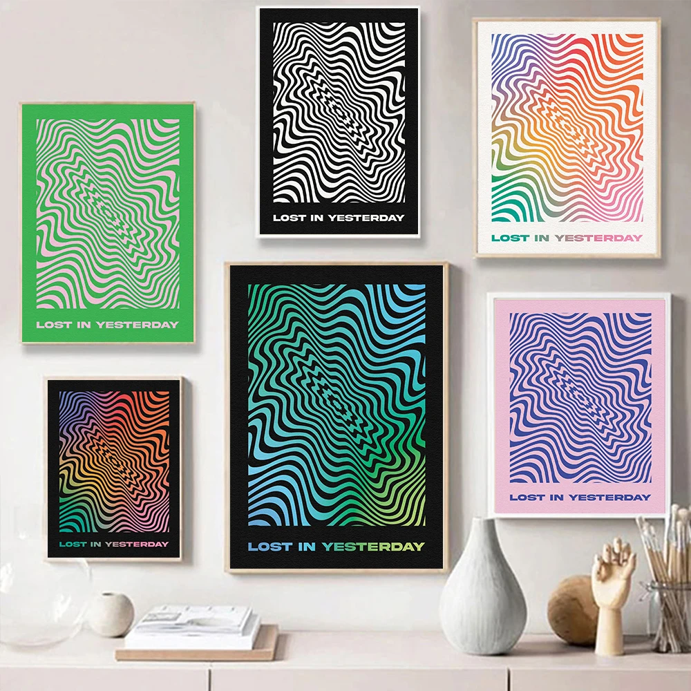 Tame Impala Abstract Color Print Lost in Yesterday Quote Music Poster Wall Art Picture Aesthetic Morden Canvas Painting BedRoom