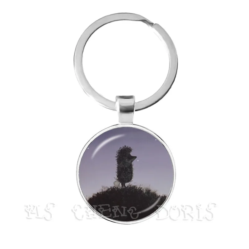 Little Hedgehog In The Fog Key Chains 25mm Glass Dome Keychain Yozhik v tumane Creative Jewelry For Women Men Kids Gift