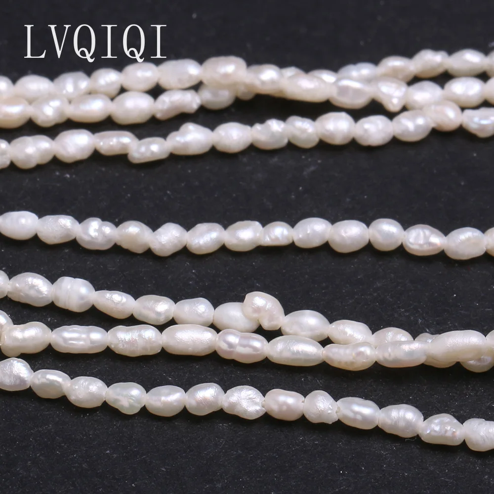 100%Natural Freshwater Pearl Bead High Quality Rice Shape Punch Loose Beads For Making Jewelry DIY Bracelet Necklace Accessories