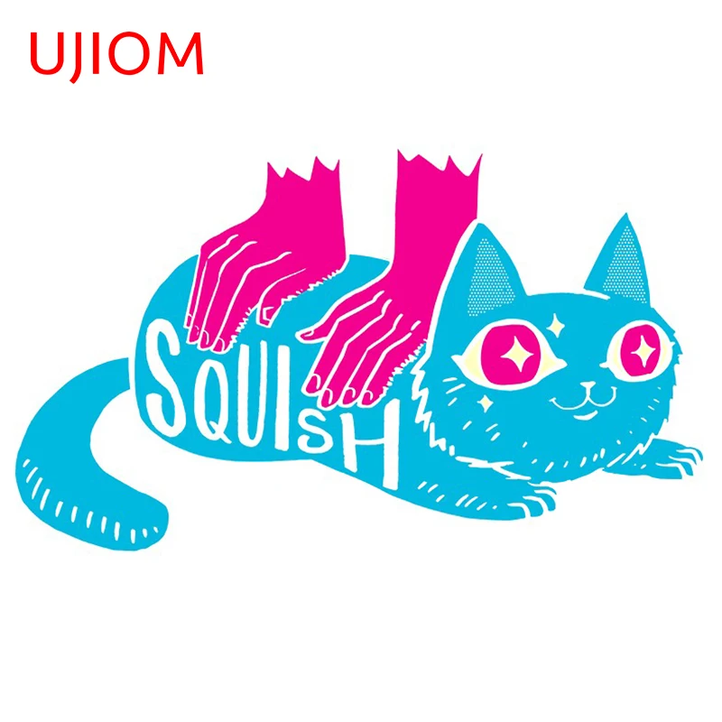 UJIOM Cartoon Squish Cat Wallstickers Kids Bedroom Decoration Wallpaper Home Room Decor Waterproof Sticker Wall Poster Decals