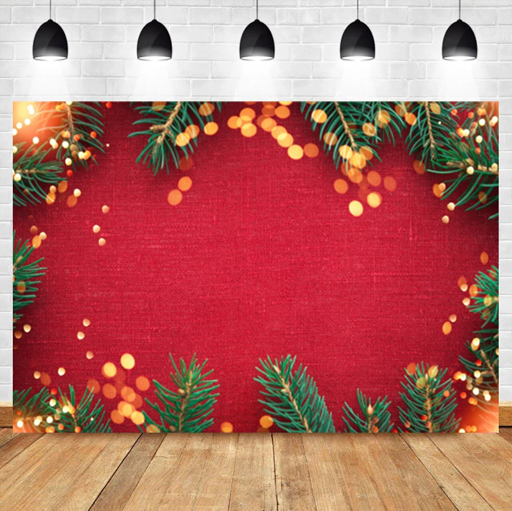 Laeacco คริสต์มาสฉากหลังถ่ายภาพแสง Bokeh สาขาสีแดงวันเกิดการถ่ายภาพภาพพื้นหลังสำหรับ Photo Studio