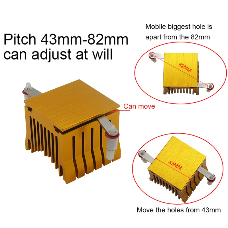 Golden DIY Aluminium Northbridge Heatsink Cooler Motherboard Radiator with 40mm Fan 12V 40x40x10mm 40x40x20mm Cooling Fan