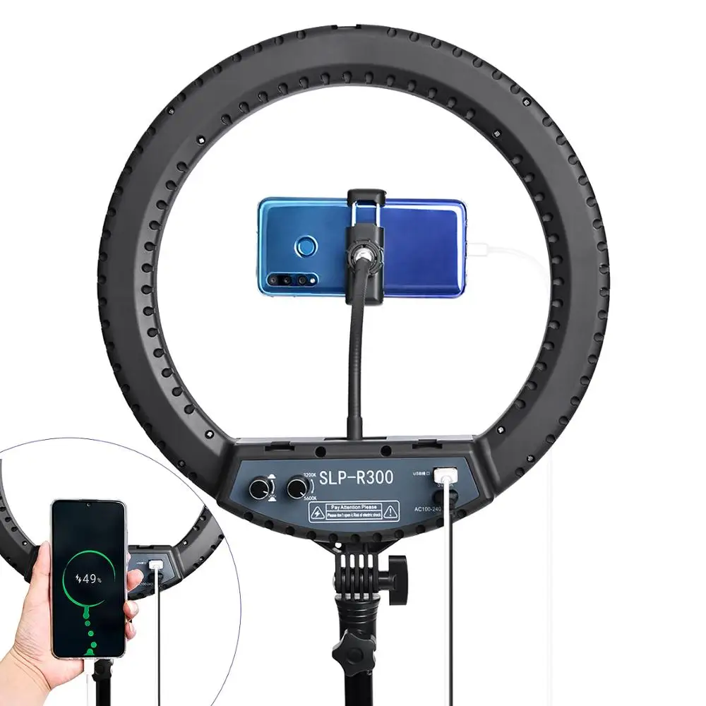 Fosoto 14inch LED Ring Light Photographic Lighting Ringlight Photography Ring Lamp With Tripod Stand For Camera Phone Makeup