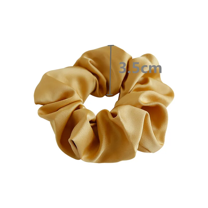 100% Pure Silk Hair Scrunchie Width 3.5cm Hair Ties Band Girls Ponytail Holder Luxurious Colors Sold by one pack of 3pcs