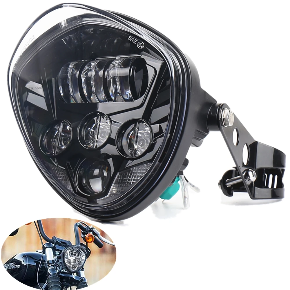 

Universal V Shape Led Headlight Refit Whole 5.75" 7Inch Round Headlights With DRL Hi Low Beam 50W Motorcycle Accessories