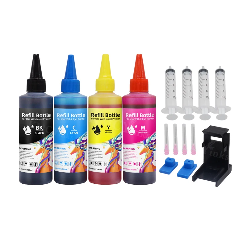 KMCYinks Bottle Ink For HP Deskjet 2130 3639 1110 2630 2620 3630 3639 123 Printer Cartridge Ink Dye Ink kits 123 xl S123