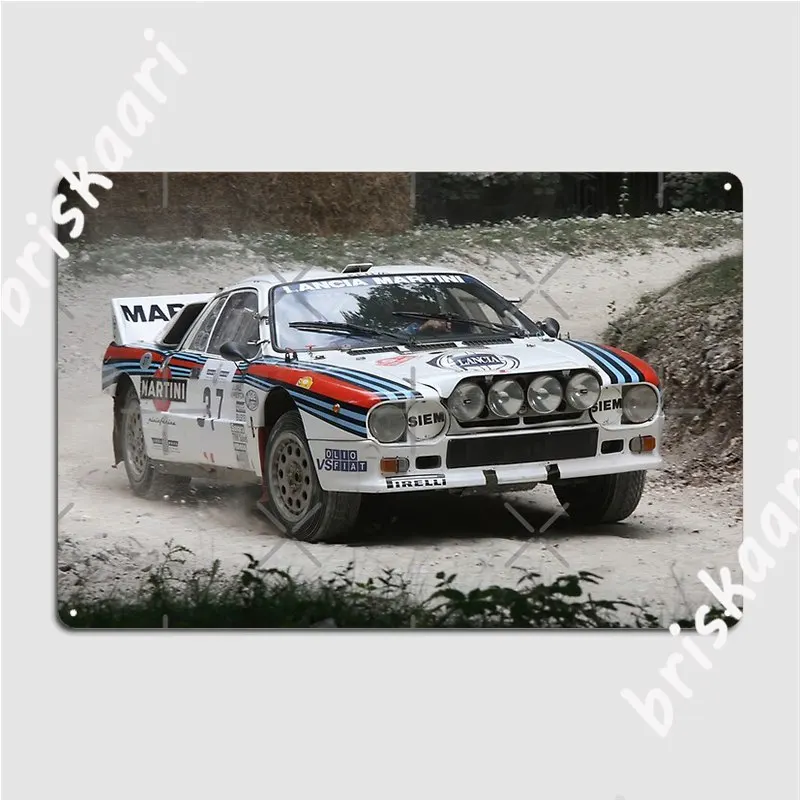 Lancia Rally 037 Metal Sign Wall Decor Wall Pub Design Pub Garage Tin Sign Poster