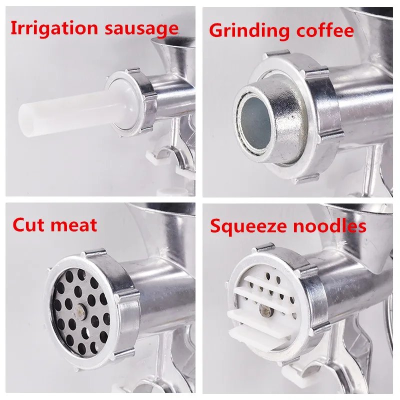 Aluminium Alloy Hand Operate Manual Meat Grinder Sausage Beef Mincer With Tabletop Clamp Kitchen Home Tool