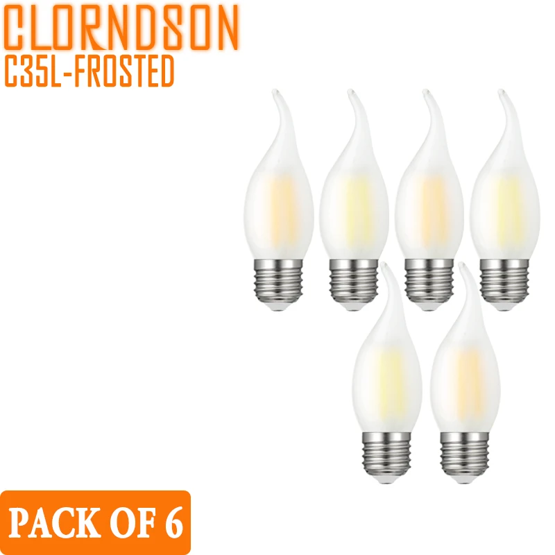 

Pack of 6 Dimmable Frosted 2Watts-8Watts Edison E26 E27 LED Bulbs Retro Candles Lamp 110V 220V Filament Bulbs Decor Incandescent