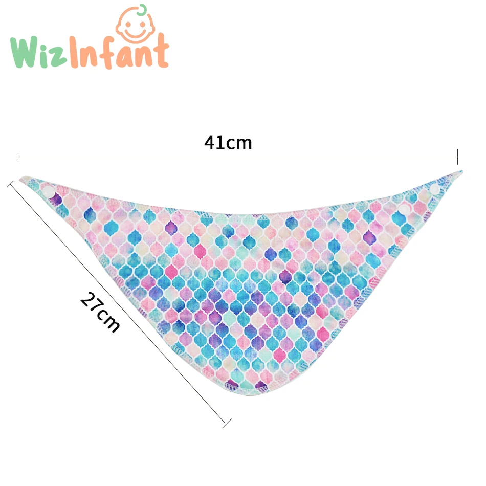 WizInfant 2pcs/set Bandana Bibs Baby Babador Infant Burp Cloths Saliva Towel Baby Eating Accessory Reusable Baby Bibs