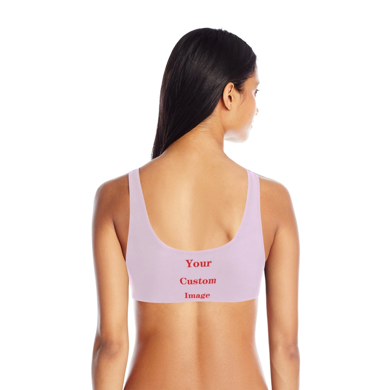 Traje de baño de dos piezas con estampado personalizado para mujer, bañador Bandeau Sexy de cintura alta con Control de barriga, Tankini, 2021