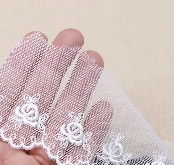Width:5cm (2 inch) Rose Mesh Embroidered Lace Trimming Lace for DIY Sewing Accessories garment(ss-379)