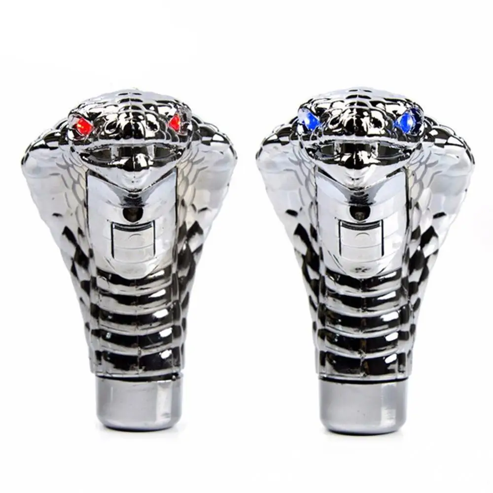 

Universal Led Eyes Car Chrome Manual Gear Shift Knob Cobra Snake Red / Blue Led Eyes