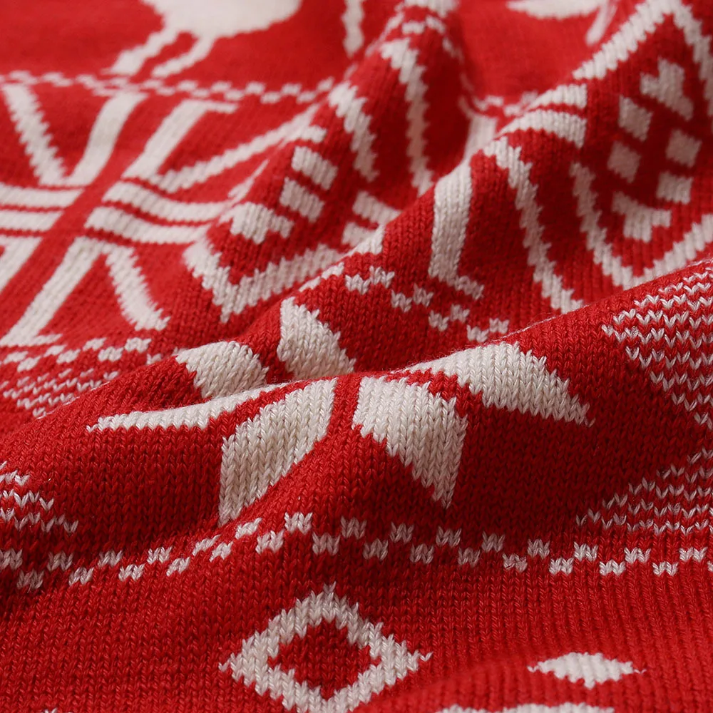Christmas Men\'s O-Neck Cotton Pullover Warm Print Elk Autumn Slim Long Sleeve Clothes Knitted Casual Men Sweater Ugly Pull Homme
