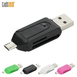 2000pcs 2 in 1 Micro USB 2.0 OTG SD TF SDXC Memory Card Reader Adapter Plug and Play for Xiaomi Android Cell Phone Tablet PC