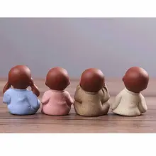 Mini Ceramic Monk Buddha Statue #6