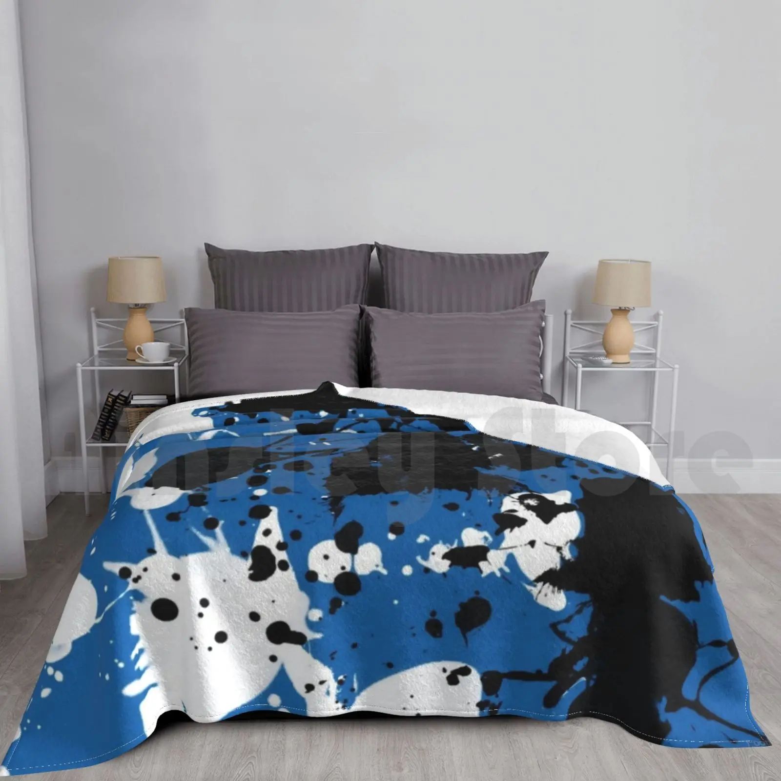 Inter Paint Spill Blanket Fashion Custom Colours Football Footy Sport Soccer Italy Inter Italian Park Pattern