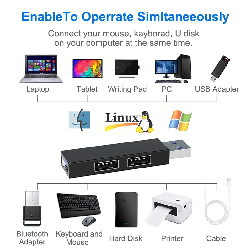 Usb Hub 3.0 2.0 متعدد 3 ميناء U قارئ القرص الفاصل محول موسع لينوفو شاومي HP ماك بوك كمبيوتر محمول ملحقات الكمبيوتر