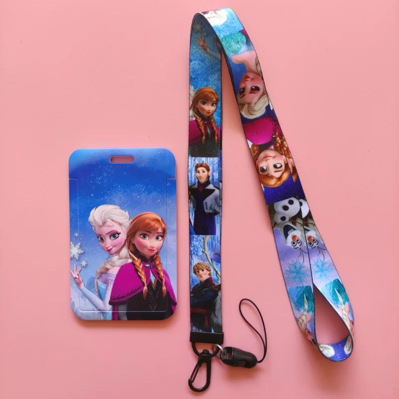 Disney Gefrorene Druck Bank Karte Halter Business Abzeichen Karte Fall Rahmen ABS Mitarbeiter Fall Abdeckung Student Lanyard ID Karte Halter