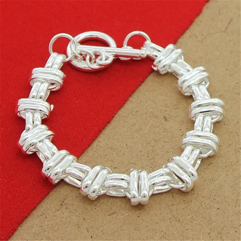 Hip Hop Men 925 Silver Bracelet Handmade Silver Bracelet Party Jewelry Gift