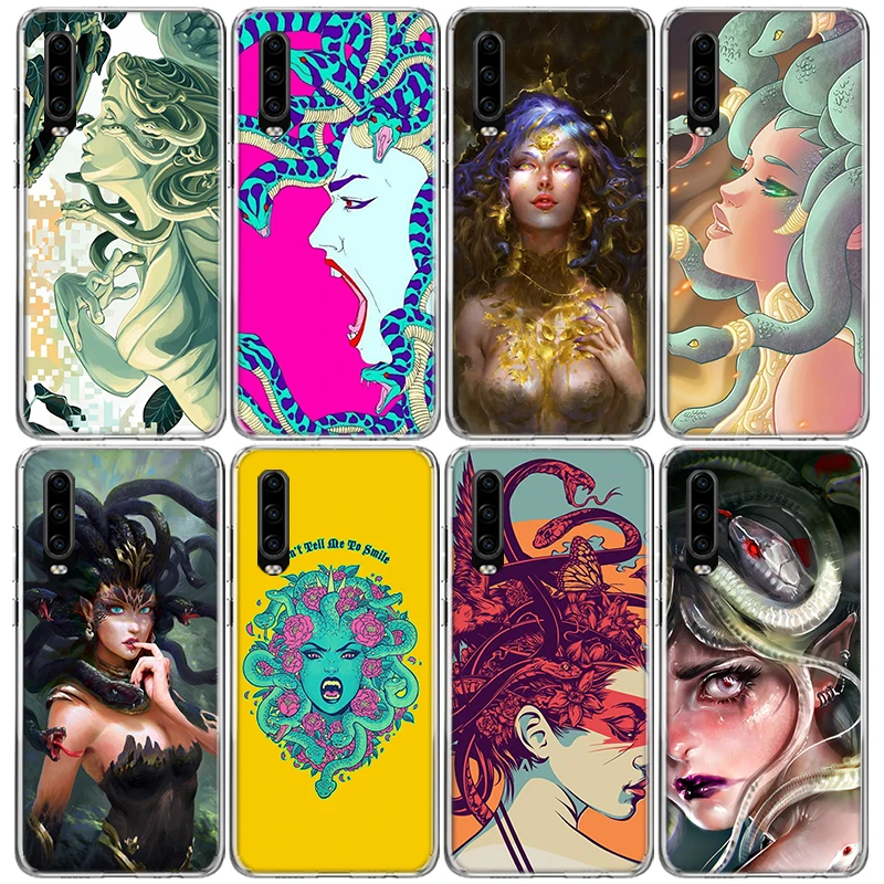 Medusa Greek Mythology Phone Case For Huawei P30 Lite P40 P20 P10 P50 Mate 10 20 30 40 Pro Art Pattern Soft TPU Back Cover