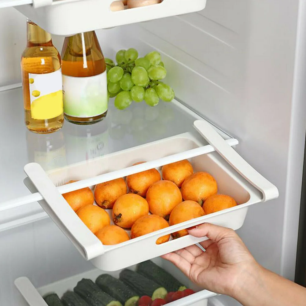 Pull-out Refrigerator Storage Box Holder Food Organizer Drawer Shelf Proper Storage Rack Egg Vegetable Store Kitchen Accessories