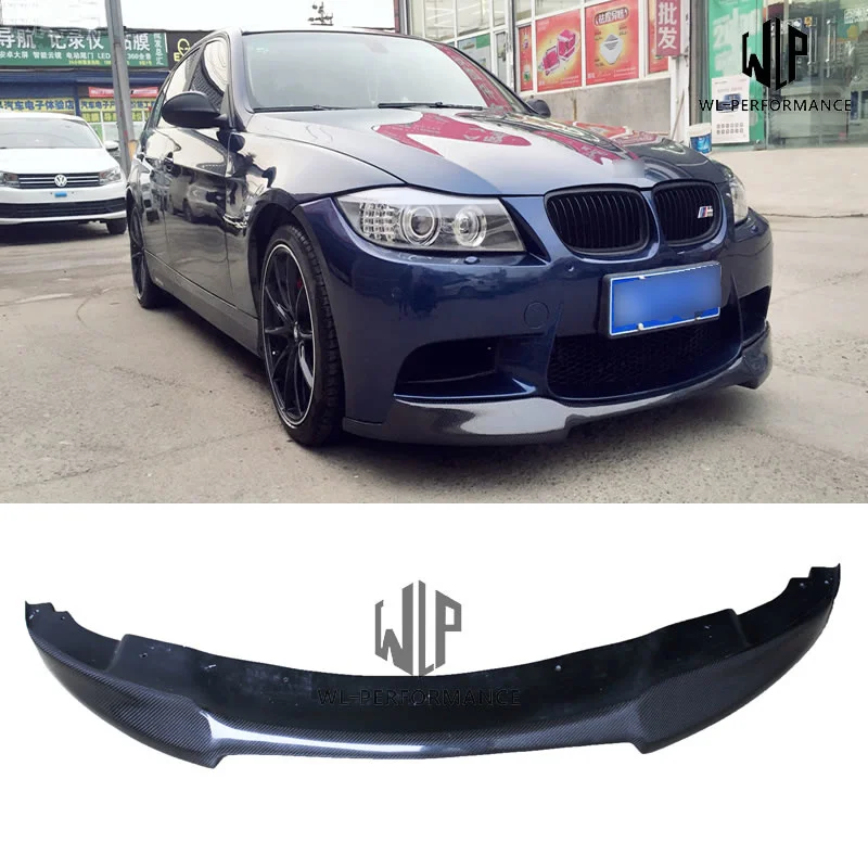 E90 High Quality Carbon Fiber Front Lip Splitter Car Styling for Bmw 3 Series E90 M3 v Style Body Kit 05-11