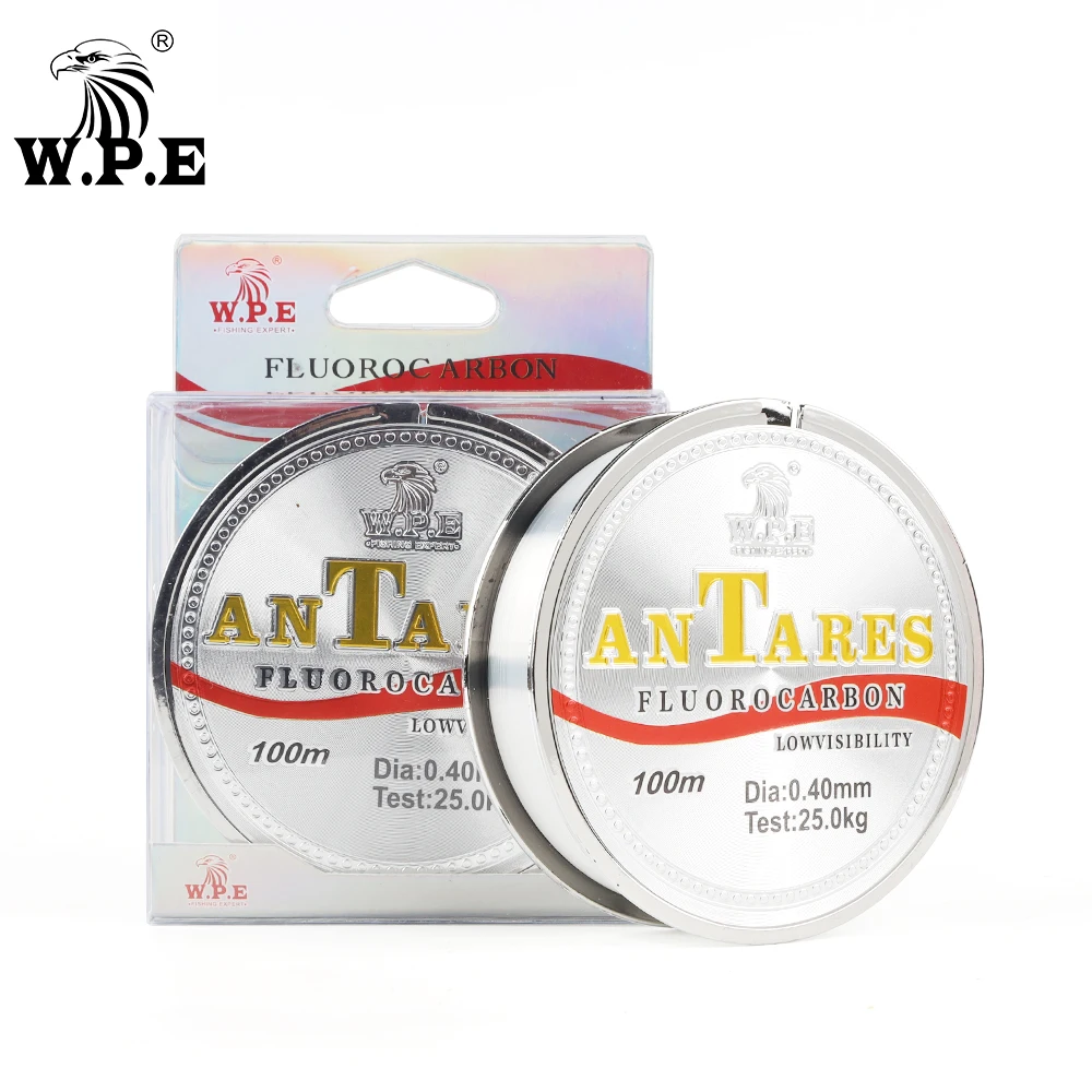 W.P.E New ANTEROS 100m Fishing Line 0.20mm-0.60mm Fluorocarbon Coated Fishing Line 100m 10KG-41KG Carbon Fiber for Carp Fishing