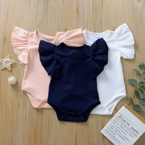 Newborn Body Suit Todder Clothes Set Baby Girl Cotton Short Sleeve Bodysuit Kid Clothes Set Girls Sunsuit Infant Clothing