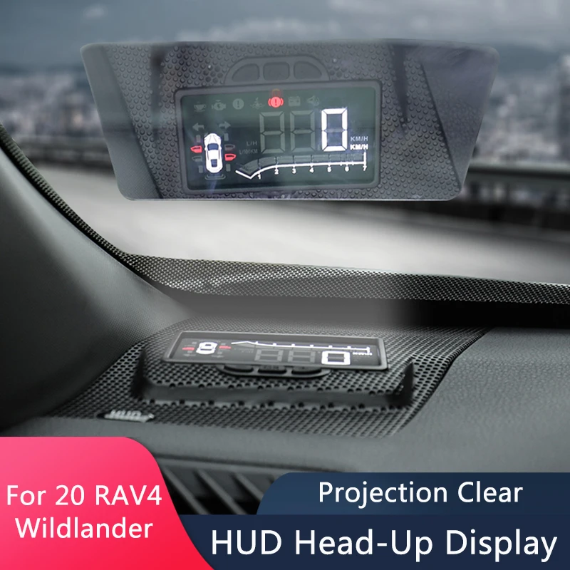 

QHCP Car HUD Safe Driving Head Up Display Screen Projector Windshield Hidden Fits For Toyota RAV4 2020-2023 Interior Accessories