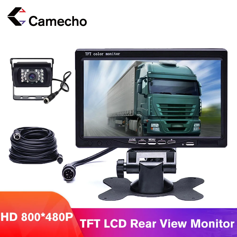 

Camecho CAR HD 800x480 7 Inch Color LCD Screen Rear View Display Monitor for Truck Bus Vehicle with IR Remote Control