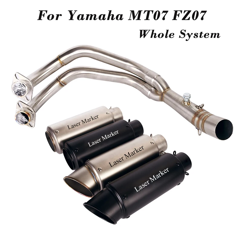 

For Yamaha MT07 FZ07 Motorcycle Exhaust Whole System Muffler Tail Tube Front Header Link Pipe